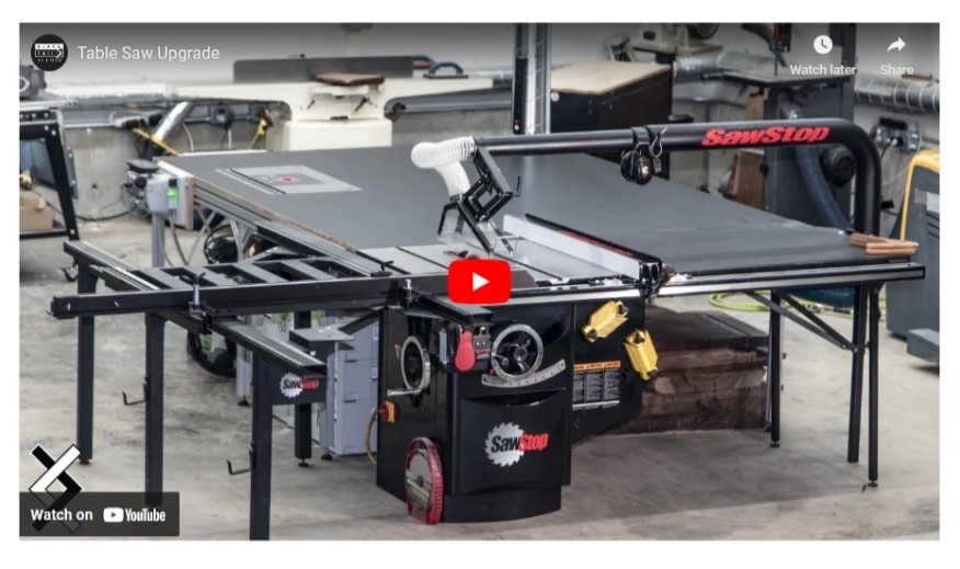 Upgrading from a SawStop Professional Cabinet Saw to an Industrial Cabinet Saw