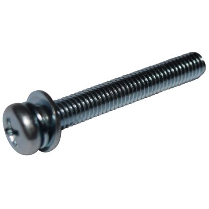 M5x0.8x35 Pan Head Phillips Combination Screw (Silver Zinc)