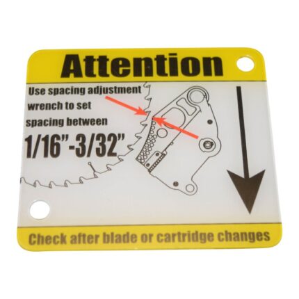Blade Spacing Attention Tag