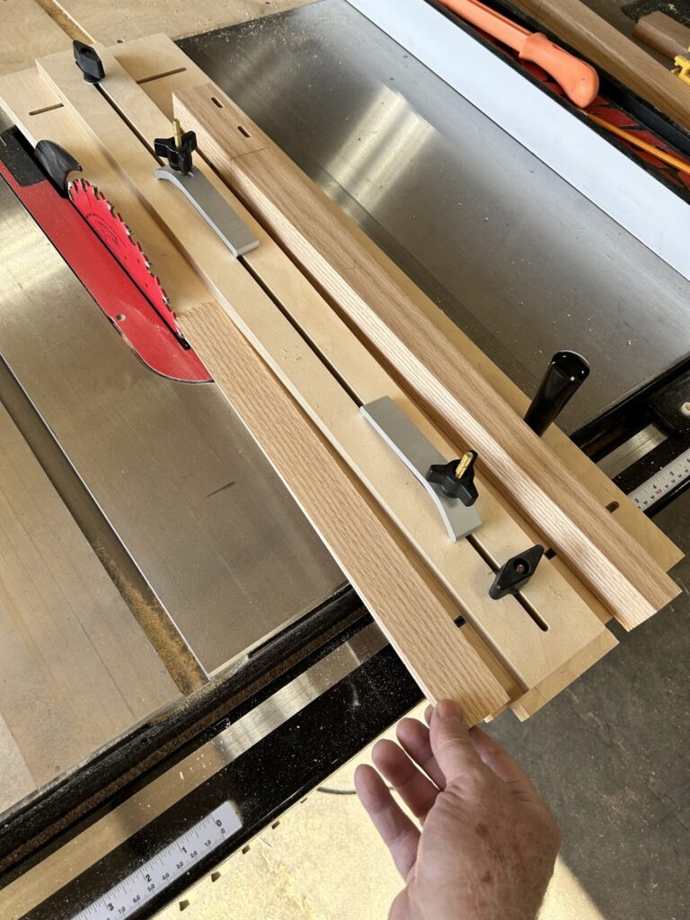 Using the cutoff to support the now-tapered leg face